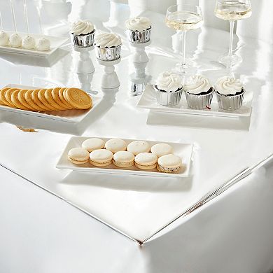 3pcs 54 X 108" Disposable Plastic Rectangular Table Covers Tablecloth 8ft Silver