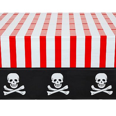 3 Pack Disposable Pirate Tablecloth, Kids Pirate Party Decorations, 54x108 In