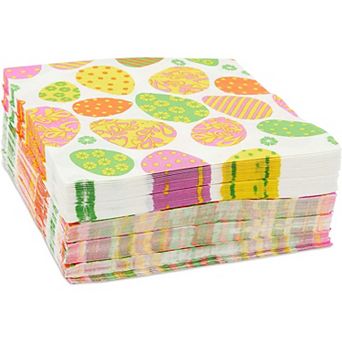 100x Easter Egg Party Paper Napkins For Lunch Tableware Decorations 6.5 Inches