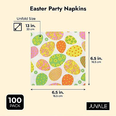 100x Easter Egg Party Paper Napkins For Lunch Tableware Decorations 6.5 Inches