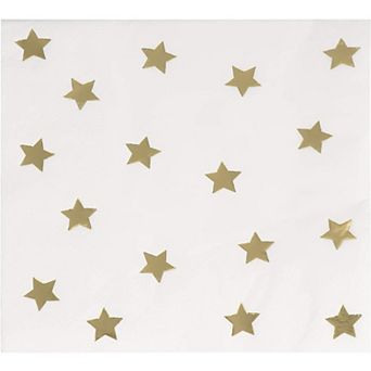 Cocktail Napkins - 50-pack Gold Foil Star Disposable Paper Napkins For Birthday