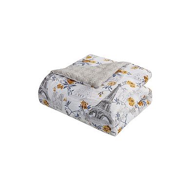 Turnstyle Parisian Serene 8-pc. Reversible Comforter Set with Bed Sheets