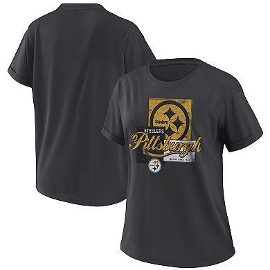 Women's Pittsburgh Steelers Color Box Boyfriend T-Shirt