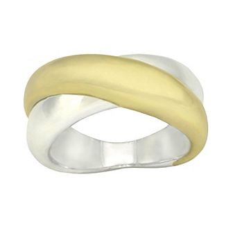 City Luxe Two Tone Bubble Crossover Ring