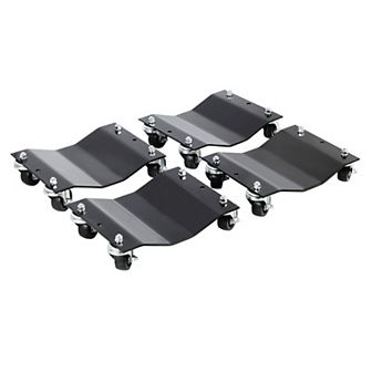 Pentagon Tools Car Dolly Set Of 4, Black