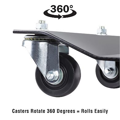 Pentagon Tools Car Dolly Set Of 4, Black