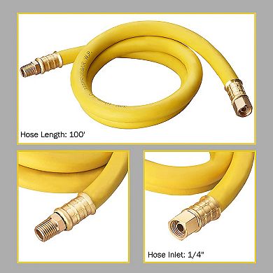 Heavy Duty Retractable 100-foot Air Compressor Hose And Reel By Pentagon Tools