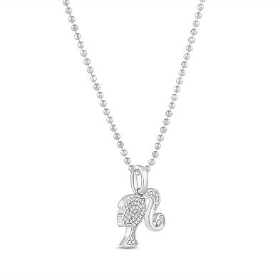 Barbie Sterling Silver 1/10 Carat T.W. Diamond Silhouette Necklace