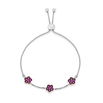 Barbie® Sterling Silver Lab-Created Pink Sapphire Bracelet
