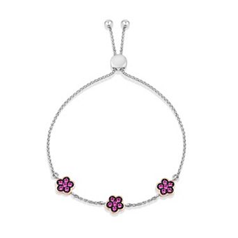 Barbie® Sterling Silver Lab-Created Pink Sapphire Bracelet