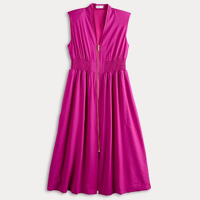 Women's Nine West Zip Front Midi Dress