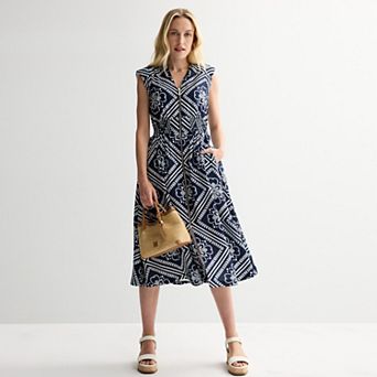 Women's Nine West Zip Front Midi Dress