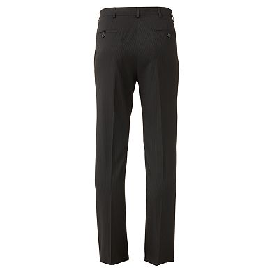 Haggar® Classic-Fit Flat-Front Black Shadow Striped Comfort Flex Waist Suit Pants - Men