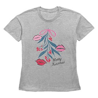 Women's Mistletoe Merry Kissmas Graphic Tee