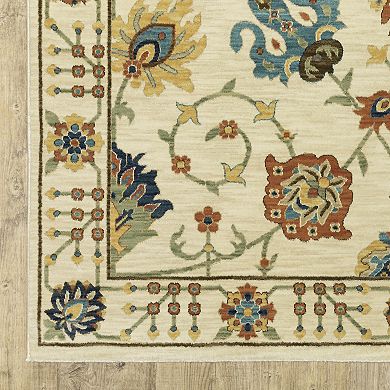StyleHaven Fairfax Floral Oriental Fringed Edge Area Rug