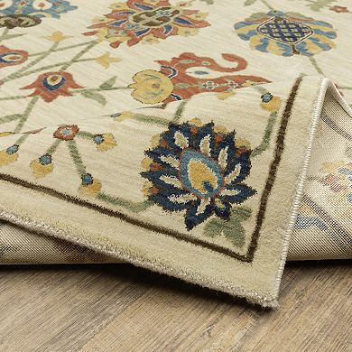 StyleHaven Fairfax Floral Oriental Fringed Edge Area Rug