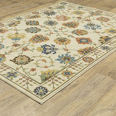 StyleHaven Fairfax Floral Oriental Fringed Edge Area Rug