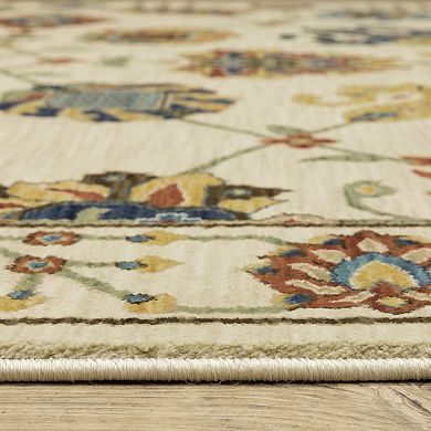 StyleHaven Fairfax Floral Oriental Fringed Edge Area Rug