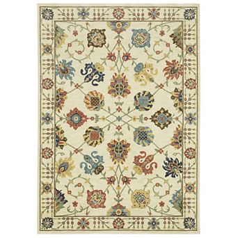 StyleHaven Fairfax Floral Oriental Fringed Edge Area Rug