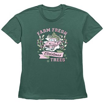 Women's Farm Fresh Christmas Trees Graphic Tee