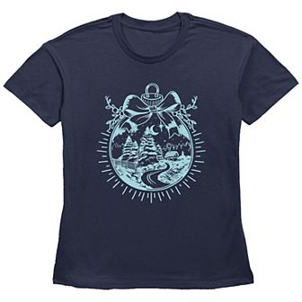 Women's Christmas Scene Ornament Graphic Tee