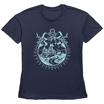 Women's Christmas Scene Ornament Graphic Tee