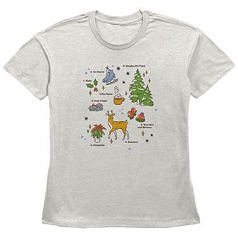 Women's Christmas Icons Spread Graphic Tee