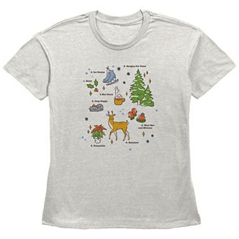 Women's Christmas Icons Spread Graphic Tee