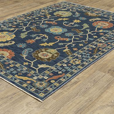 StyleHaven Fairfax Bohemian Oriental Large Border Fringed Edge Area Rug