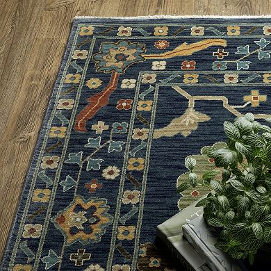 StyleHaven Fairfax Bohemian Oriental Large Border Fringed Edge Area Rug