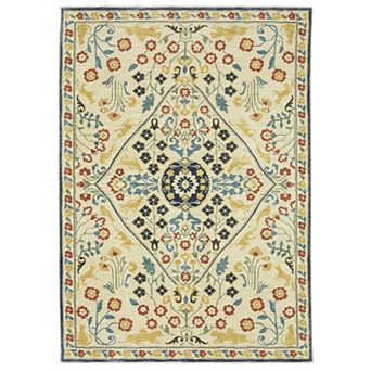 StyleHaven Fairfax Bohemian Small Center Medallion Fringed Edge Area Rug