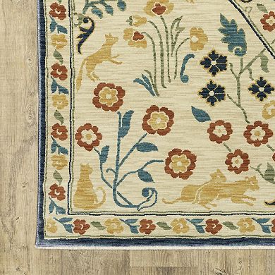 StyleHaven Fairfax Bohemian Small Center Medallion Fringed Edge Area Rug