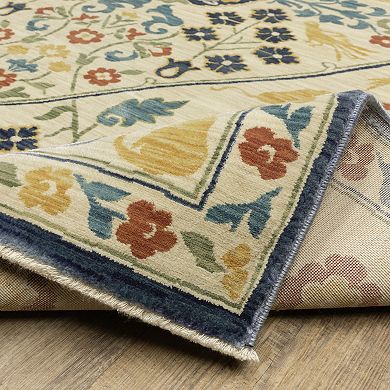 StyleHaven Fairfax Bohemian Small Center Medallion Fringed Edge Area Rug