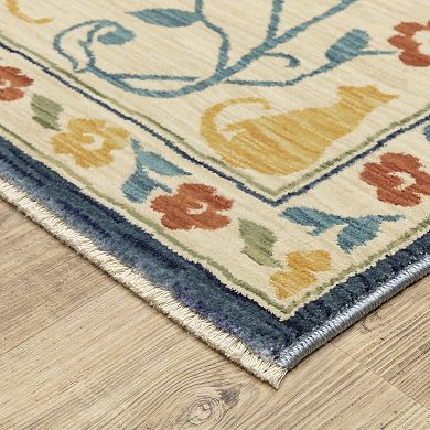StyleHaven Fairfax Bohemian Small Center Medallion Fringed Edge Area Rug
