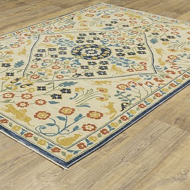 StyleHaven Fairfax Bohemian Small Center Medallion Fringed Edge Area Rug
