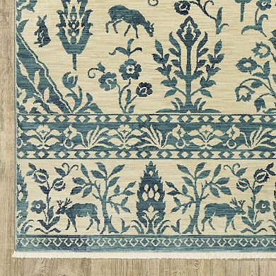 StyleHaven Fairfax Bohemian Border Fringed Edge Area Rug