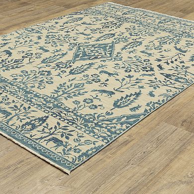 StyleHaven Fairfax Bohemian Border Fringed Edge Area Rug