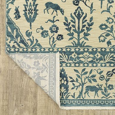 StyleHaven Fairfax Bohemian Border Fringed Edge Area Rug