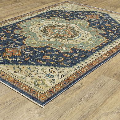 StyleHaven Fairfax Bohemian Center Medallion Fringed Edge Area Rug