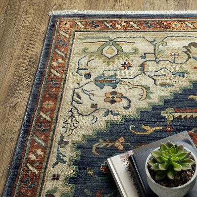 StyleHaven Fairfax Bohemian Center Medallion Fringed Edge Area Rug