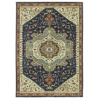 StyleHaven Fairfax Bohemian Center Medallion Fringed Edge Area Rug