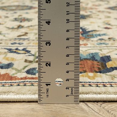 StyleHaven Fairfax Bohemian Floral Border Fringed Edge Area Rug