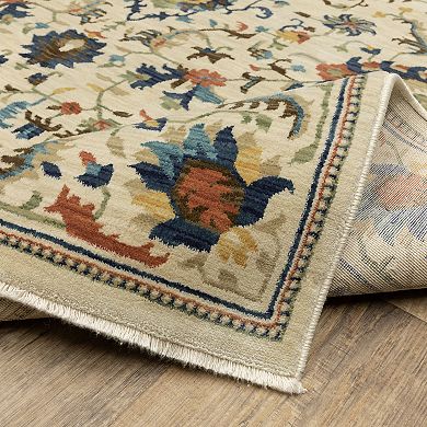 StyleHaven Fairfax Bohemian Floral Border Fringed Edge Area Rug
