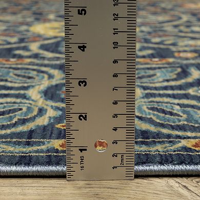 StyleHaven Fairfax Bohemian Floral Medallion Fringed Edge Area Rug