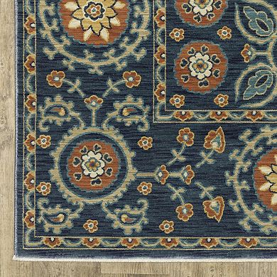 StyleHaven Fairfax Bohemian Floral Medallion Fringed Edge Area Rug