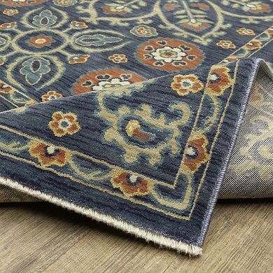 StyleHaven Fairfax Bohemian Floral Medallion Fringed Edge Area Rug