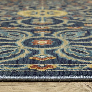 StyleHaven Fairfax Bohemian Floral Medallion Fringed Edge Area Rug