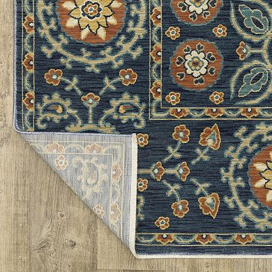 StyleHaven Fairfax Bohemian Floral Medallion Fringed Edge Area Rug