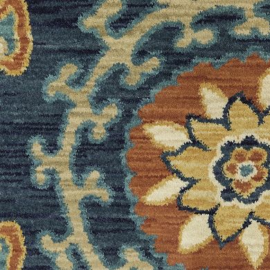 StyleHaven Fairfax Bohemian Floral Medallion Fringed Edge Area Rug