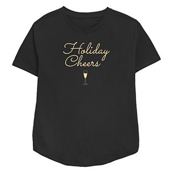 Women's Holiday Cheers Relaxed Fit Graphic Tee